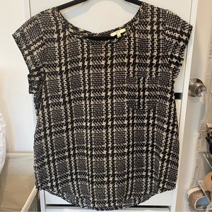 Joie Black and Cream Patterned Top